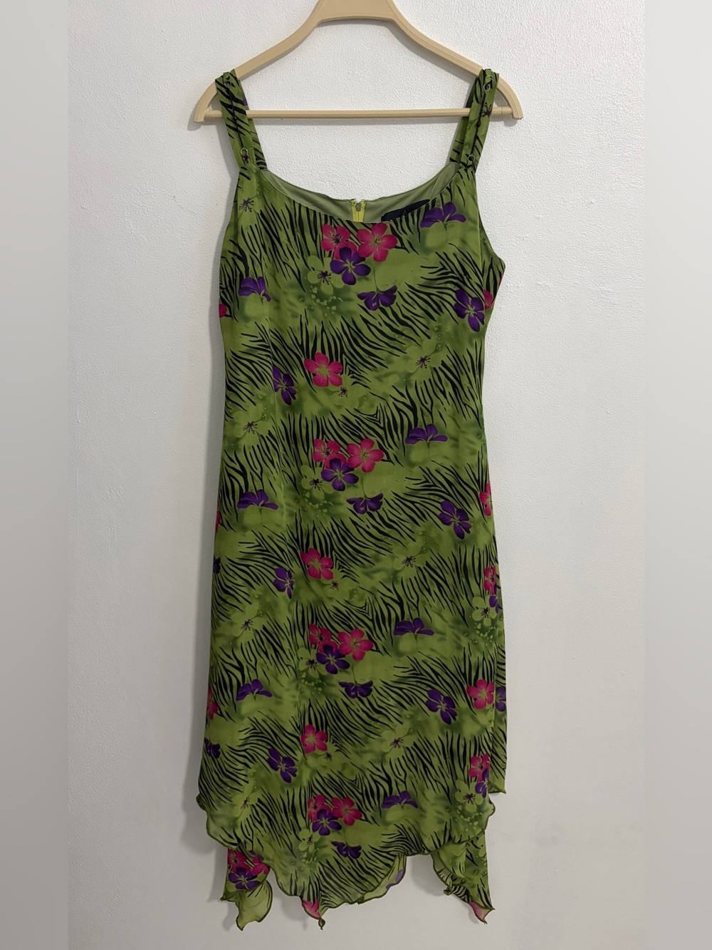 Vintage Y2K Mille Gabrielle Tropical Handkerchief Dress